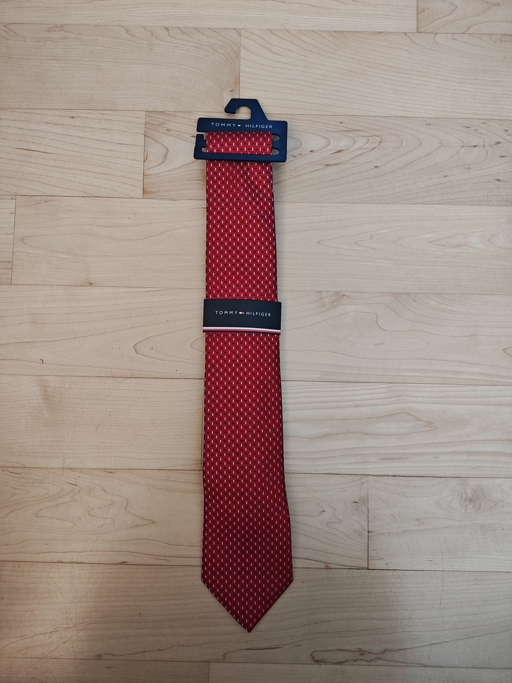 Tommy Hilfiger Men's Red Textured Tie